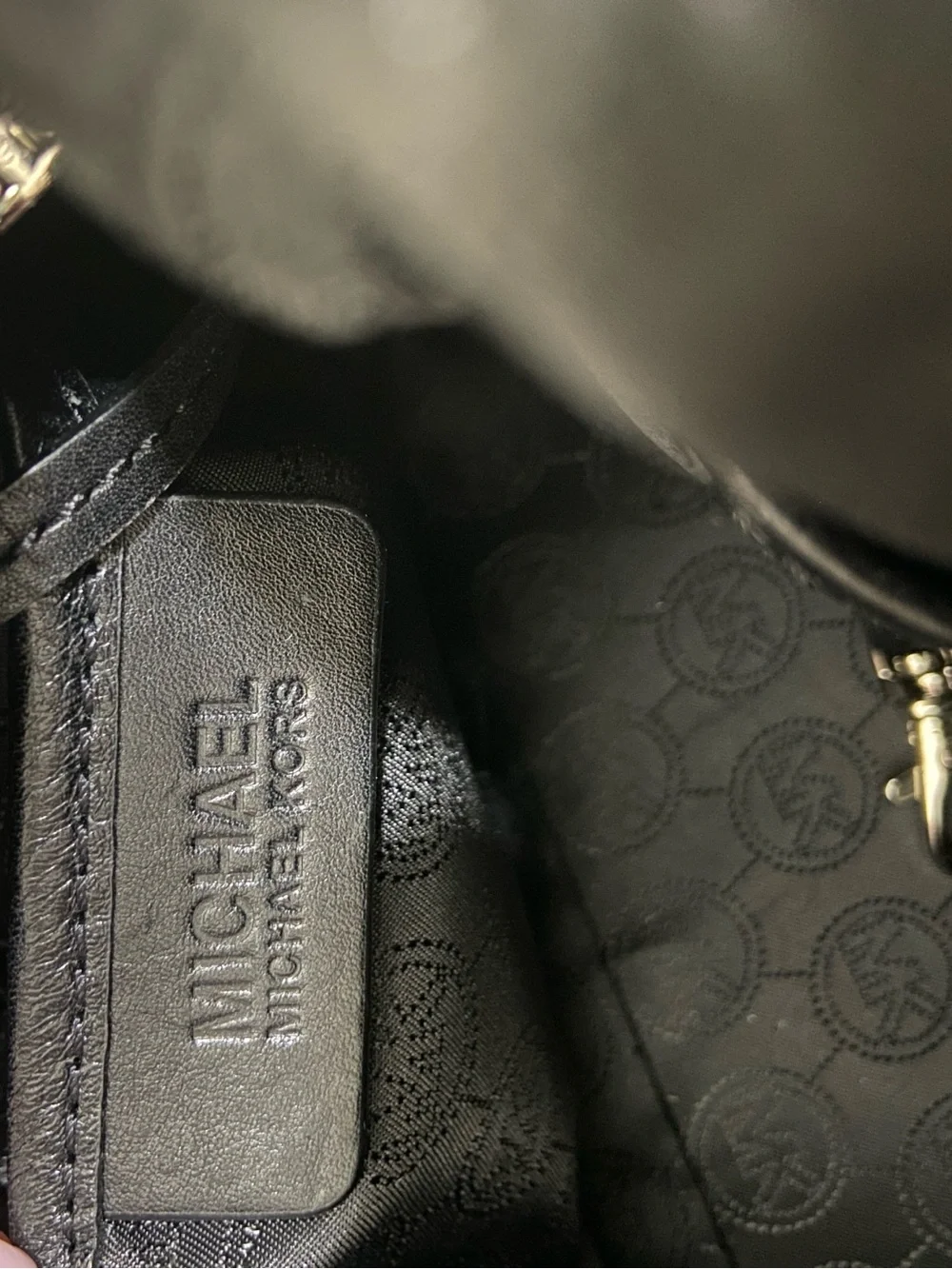 Michael Kors Black/Gray Logo Duffle Satchel w/Silver Hardware (possibly Grayson)